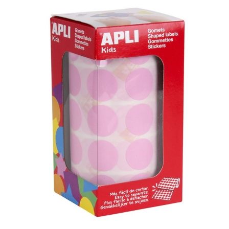 Apli Gomets Redondos 20mm Rollo Rosa Apli Gomets Redondos 20mm Rollo Rosa